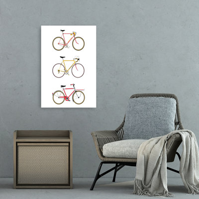 Trois vélos rétro, art mural rétro