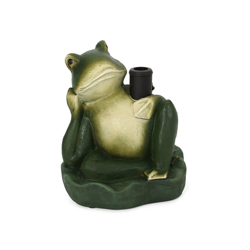 Green Frog Concrete and Resin Umbrella Base