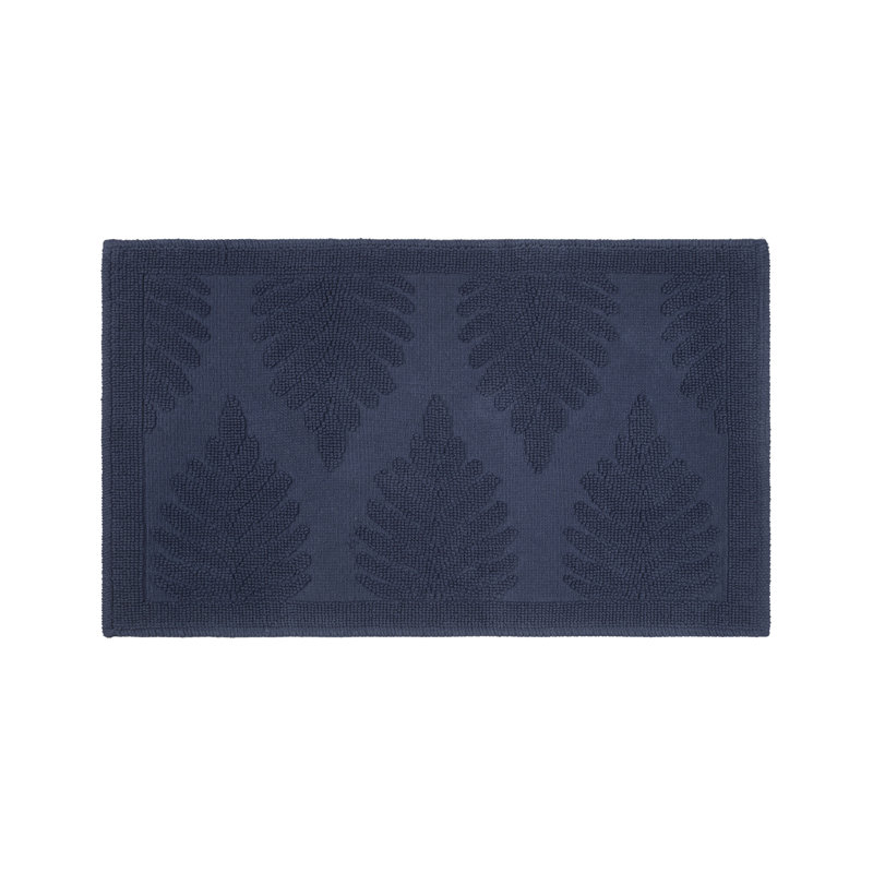 Martex Bath Rug, Fern Ogee Navy