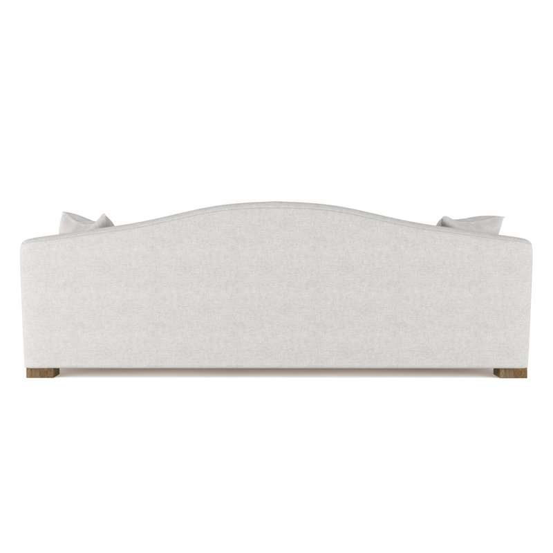 Horatio Camelback Taper Curved-Arm Sofa, 33" H x 108" W x 40" D, Plush Velvet Silver Streak, Weathered