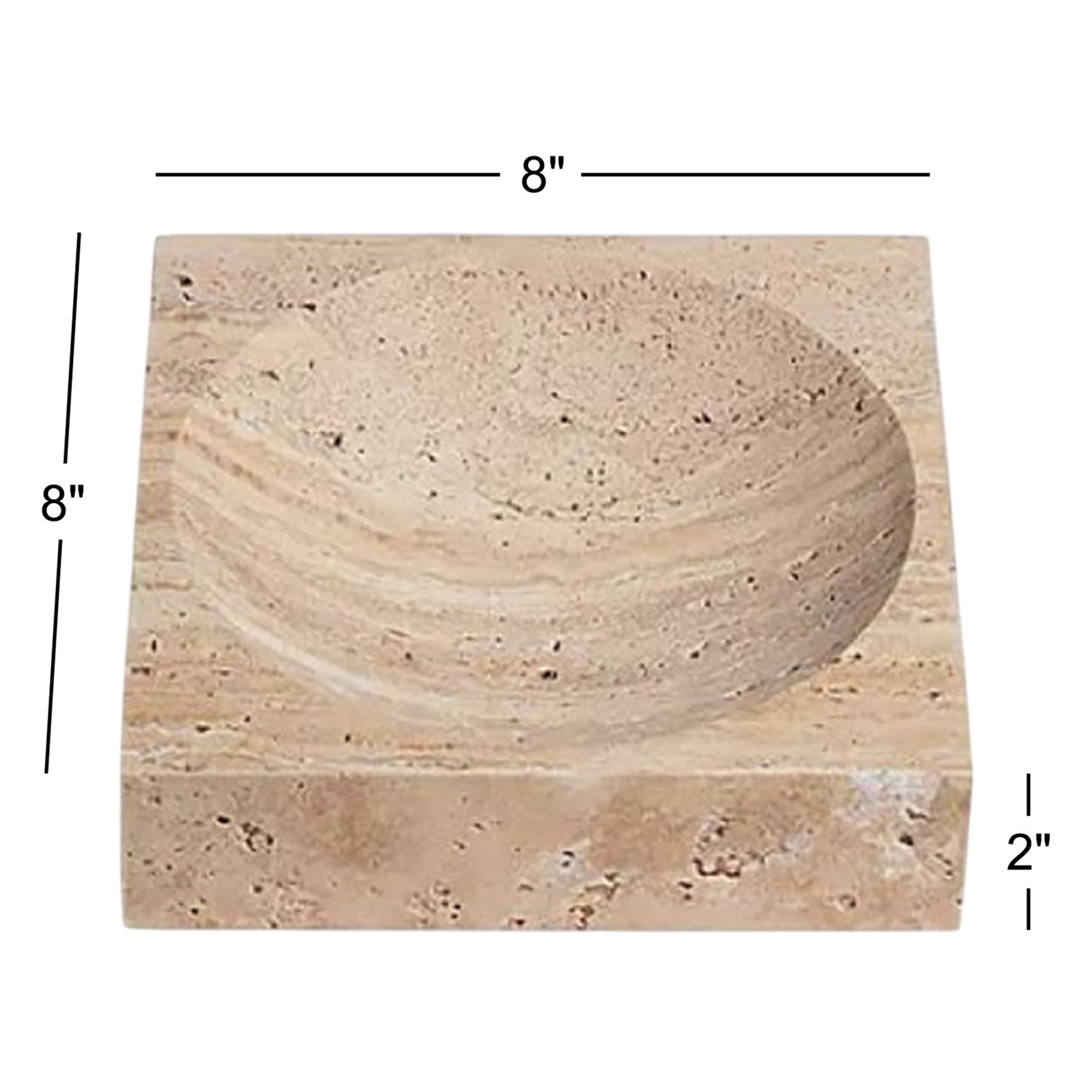 Genuine Marble Decorative Bowl, 2" H x 8" W x 8" D
