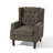 Duward Upholstered Taupe Button Tufted Wingback Accent Chair with Rolled Arm and Thick Padded Cushion-452826153