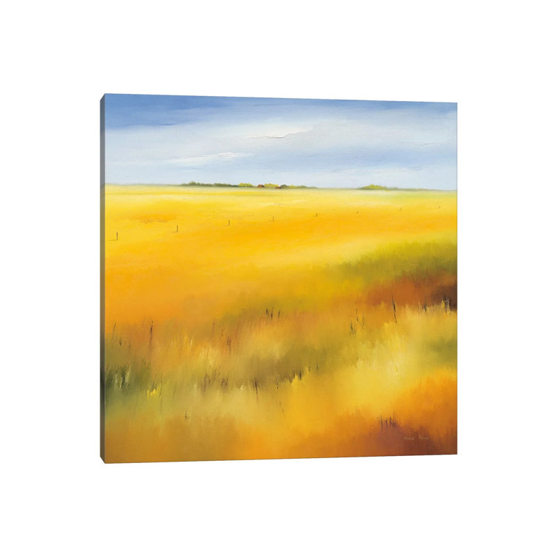Yellow Field II by Hans Paus - Wrapped Canvas Painting, 30.48 cm H x 30.48 cm W