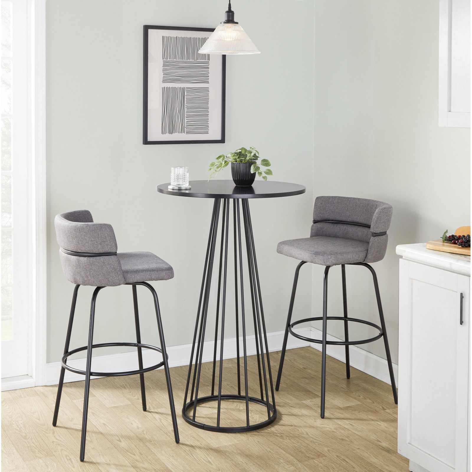 Canary Cosmo Counter Table, Black, Black, 42"