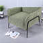 Chaises d'appoint confortables, structure métallique en tissu vert, maison industrielle moderne