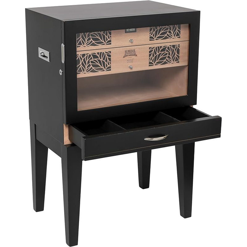 Wood Cigar Humidor, Black