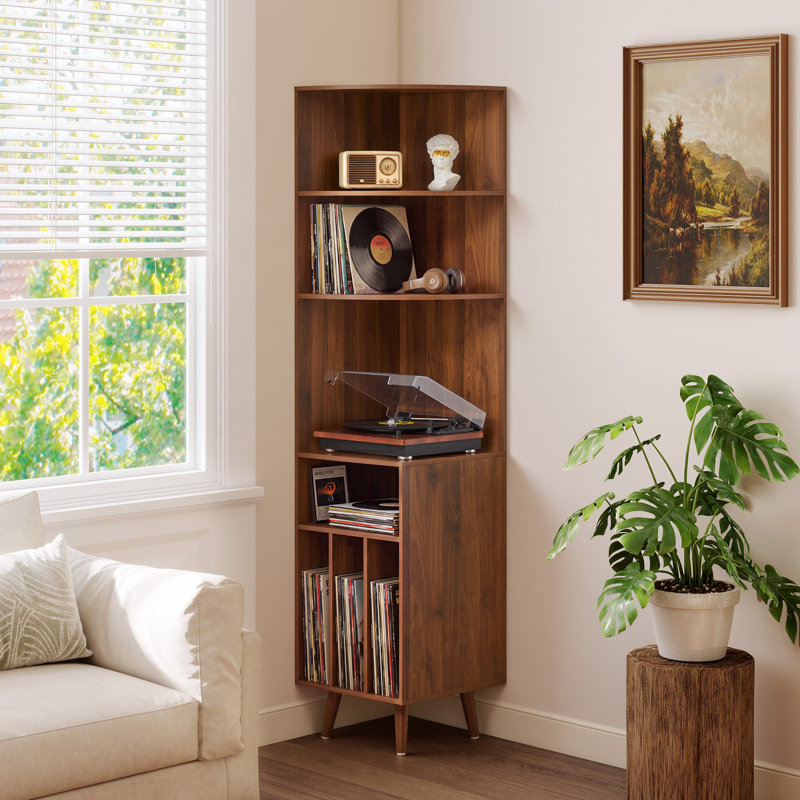 5-Tier Corner Multimedia Media Storage