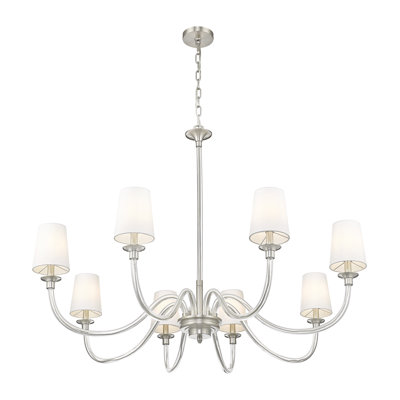 Lustre 8 lumières Ain en nickel brossé