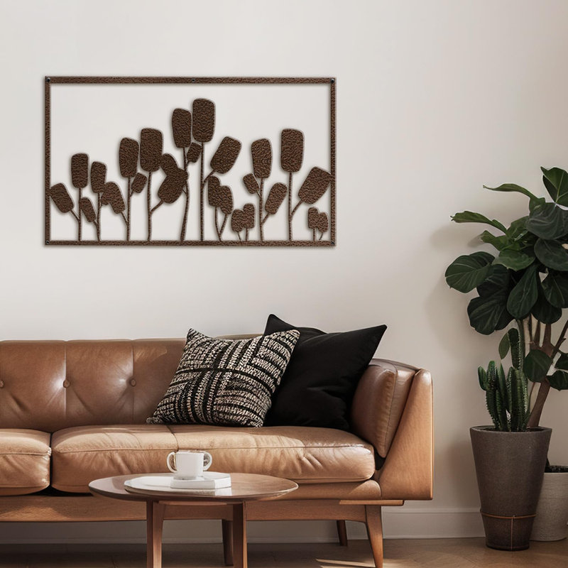Décoration murale en métal, H 9 po x l 18 po x P 0,05 po, Bronze