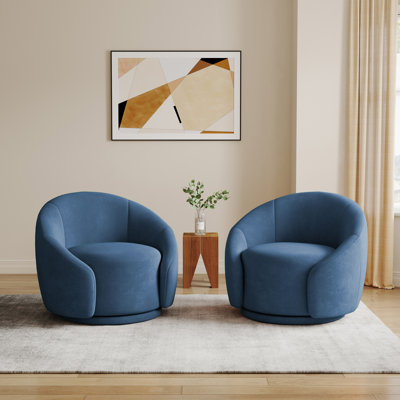 Aunna 89.2Cm Wide Swivel Barrel Chair