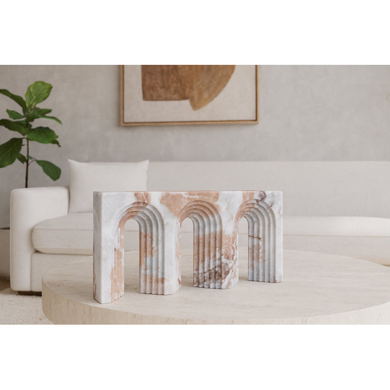 Curva Marble Decorative Object, Brown