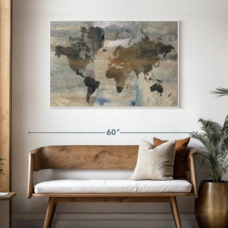 Stone World, 46" X 31", Floating Frame White
