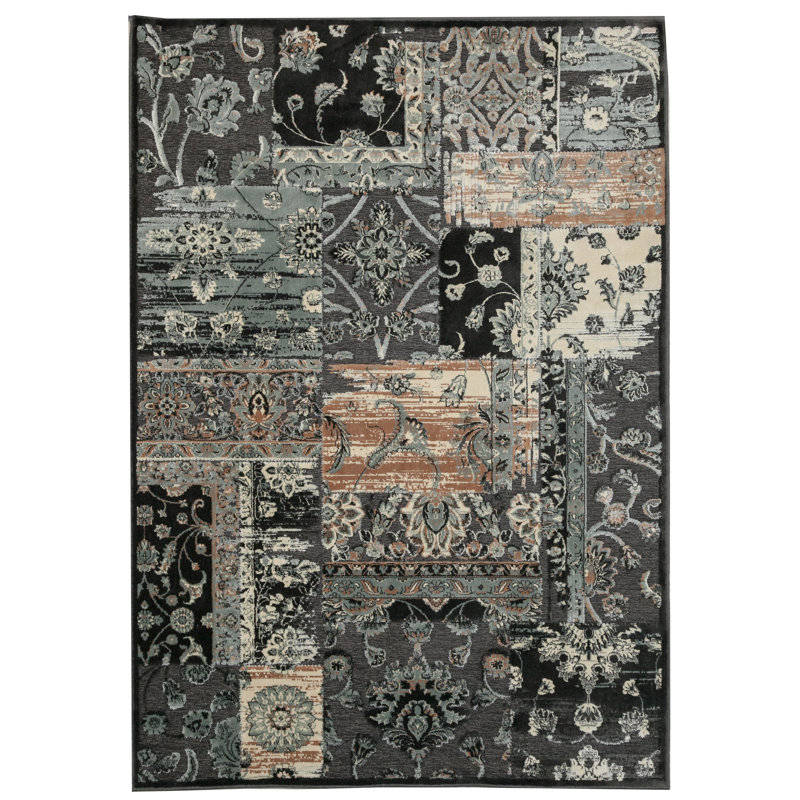 Draper Floral Shag Area Rug, Rectangle 140 x 200cm
