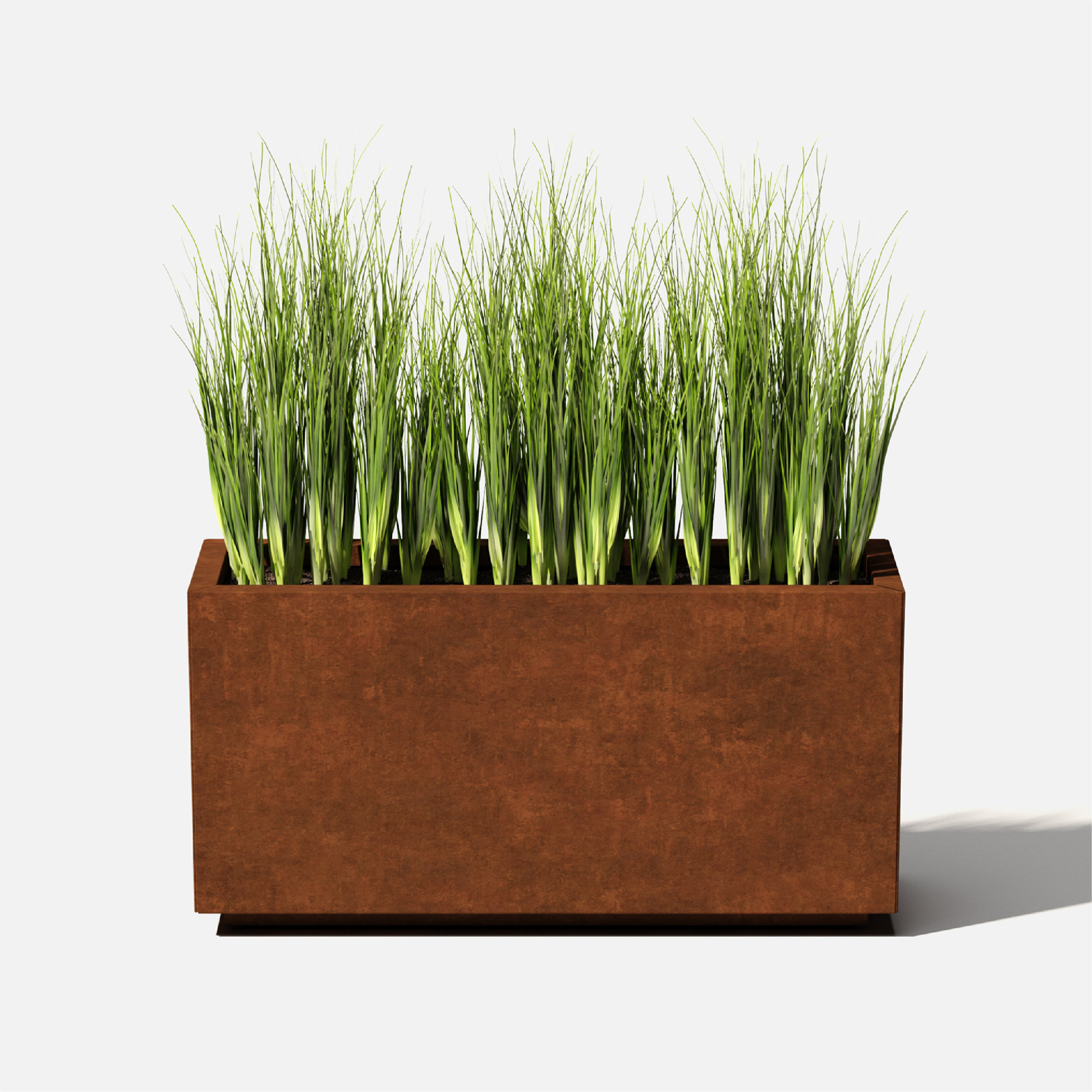 Corten Steel Series Long Box Planter, 16.25" H x 32" W x 10" D