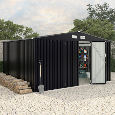8x10ft Outdoor Metal Storage Sheds, Metal Garden Sheds & Outdoor Storage, Metaltool Shed With Lockable Door