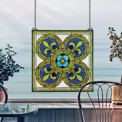 Fleur de Lis Quatrefoil Window Panel