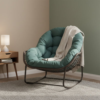 Chaise berçante avec coussin Egg Chair, pour l'intérieur et l'extérieur
