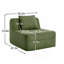 Canapé d'angle modulaire Cloud sans accoudoirs avec coussin décoratif, tissu velours côtelé vert - 1 place