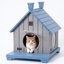 Maison pour chat à 1 niveau en résine pour l'extérieur pour l'intérieur H 25,67 po avec porche-126244332-123049080