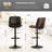 Modern Upholstered Swivel 26.2”H Faux Leather Adjustable Height Barstools with Footrest
