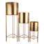 Tuller 3pcs Planters With Stand Indoor Outdoor Gold Planters-1524446219