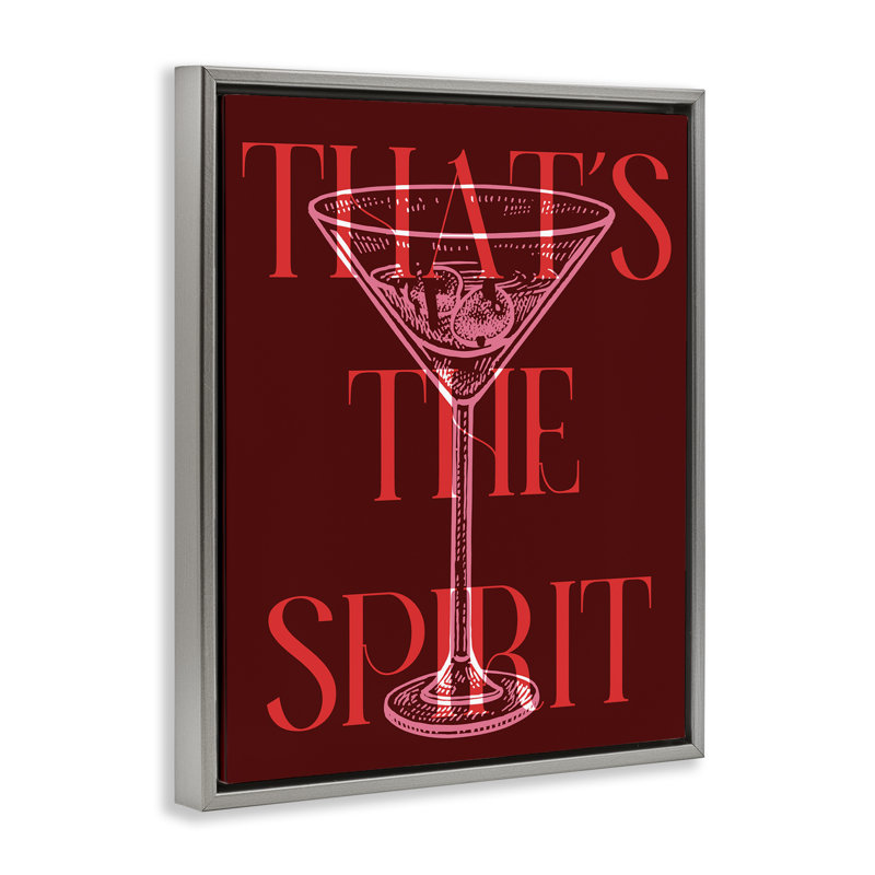 «It's The Spirit Martini» par Daphne Polselli, H 31 po x l 25 po, Cadre flottant gris lustré