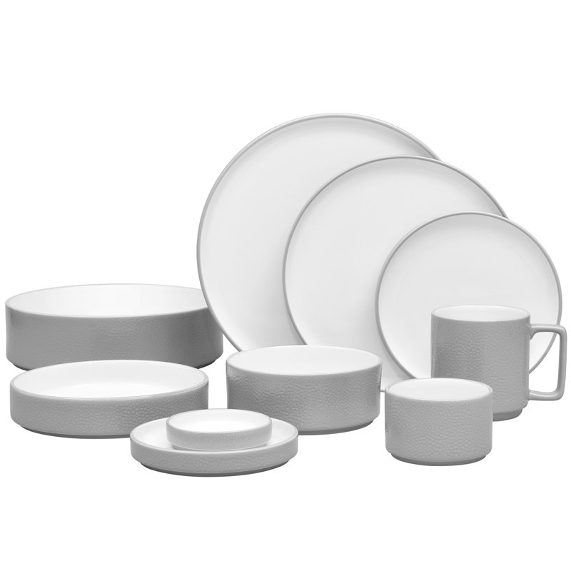 Noritake Colortex Stone Stax Small Plates, 6", Gray