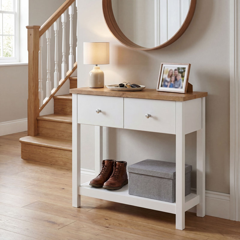 Beacsfield 2 Drawer Console Table Hallway & Living Room Furniture Shaker Style, White