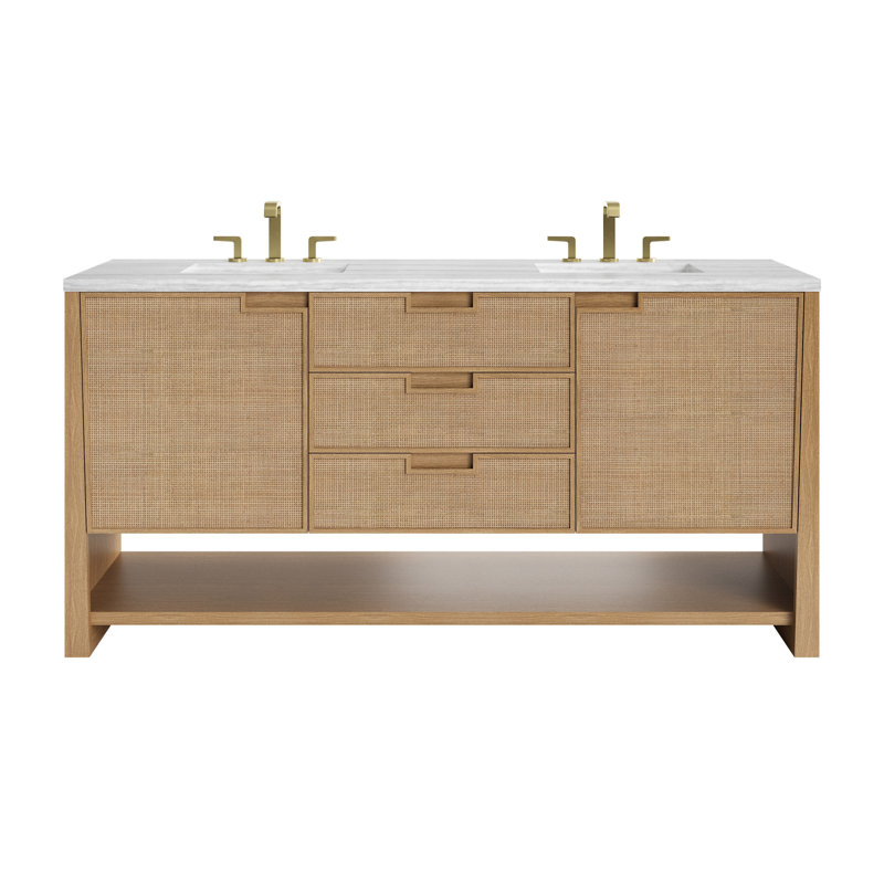 Solene 72'' W Double Vanity, Lime Delight Quartz, 8" Centers