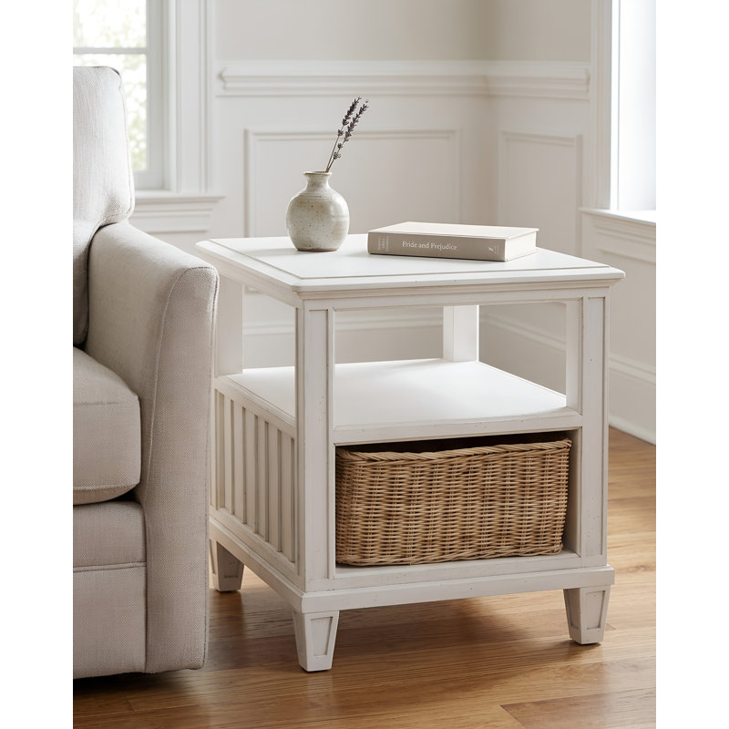 Belford End Table with Storage, Antique White