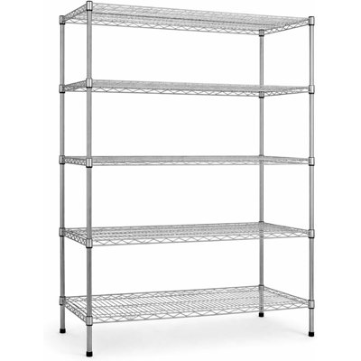 Étagère à 5 niveaux en fil métallique chromé Express KitchQuip, 122 cm L x 61 cm P x 188 cm H, certifiée NSF