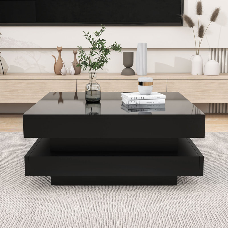 Table basse avec lumières DEL, Noir