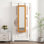 Armoire pour armoire à bijoux en bois massif avec miroir pleine grandeur, verrouillable au mur 47,5 x 14,3 po avec lumière DEL