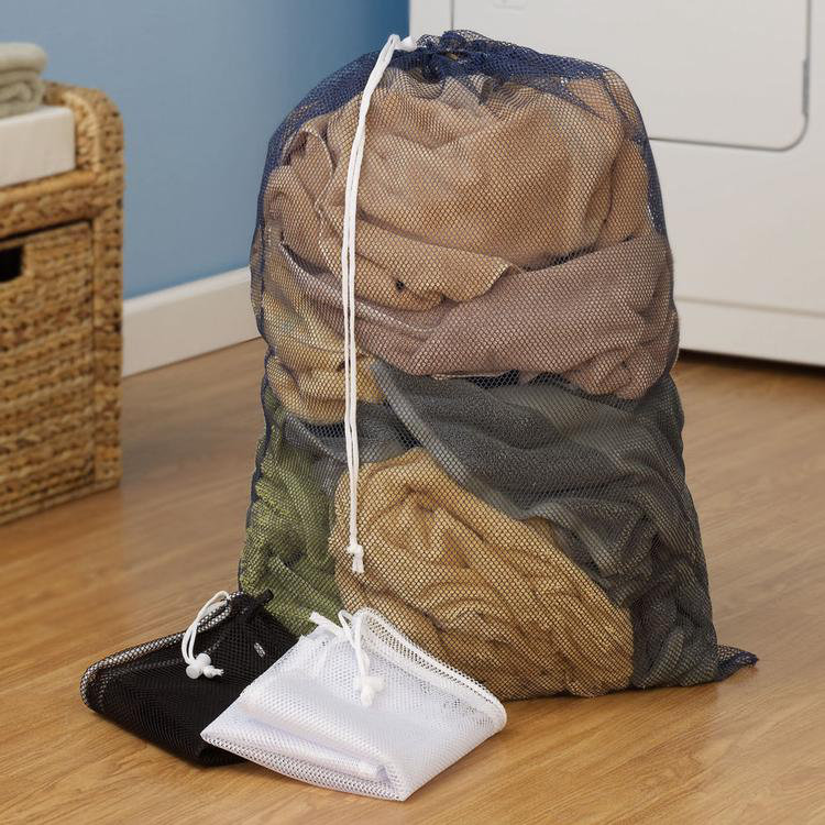 Breathable Mesh Laundry Bag with Drawcord Closure, Blue