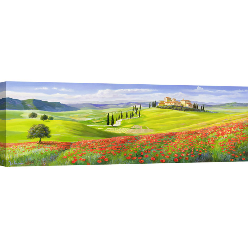 Village In Tuscany by Adriano Galasso - Wrapped Canvas Painting, 40cm H x 120cm W x 4cm D