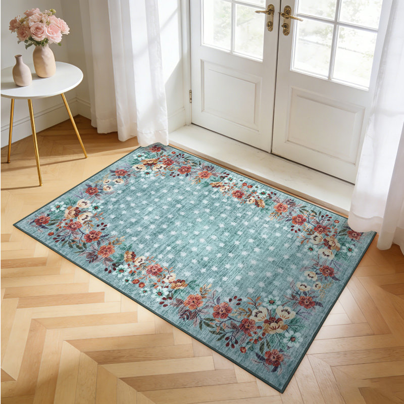 Tapis floral lavable pour tapis, Rectangulaire 8 pi x 10 pi