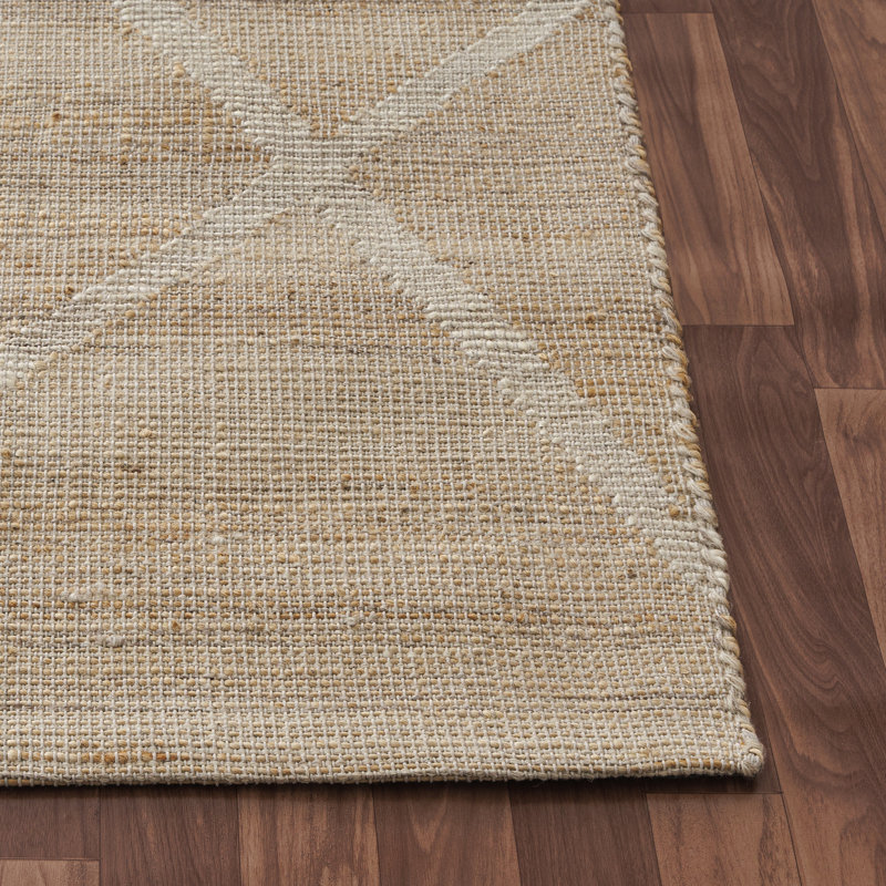 Tapis en jute / laine / coton tissé à la main Laverle, Rectangle 9 pi 0 po x 12 pi 0 po