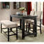 Table de salle à manger à hauteur de comptoir pour 4 personnes, rectangulaire en bois massif, style maison de ferme noir mat patiné, 60 x 30 pouces