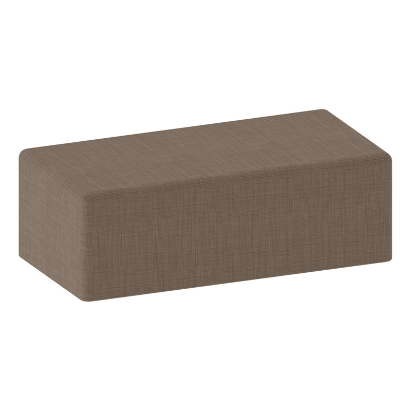 Tabouret rectangulaire modulaire de Learniture, H 14 po x l 36 po x P 18 po, Hachures brunes, Oui
