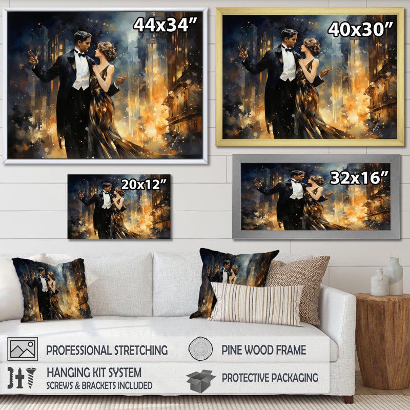 The Roaring Twenties Gilded In Paris sur impression sur toile, Toile tendue, H 16 po x l 32 po x P 1 po
