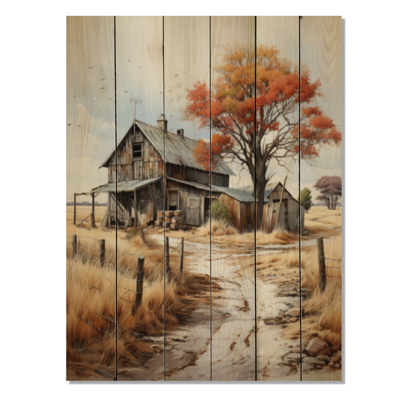 Farmhouse Seasons I sur impression sur bois, H 40 po x l 30 po x P 0,78 po