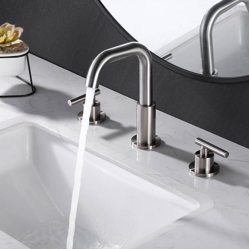 Widespread 2-handle Bathroom Faucet, Brushed Nickel