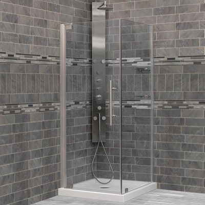 Ultra-G - W x 72'' H Pivot Door Frameless Shower Door with