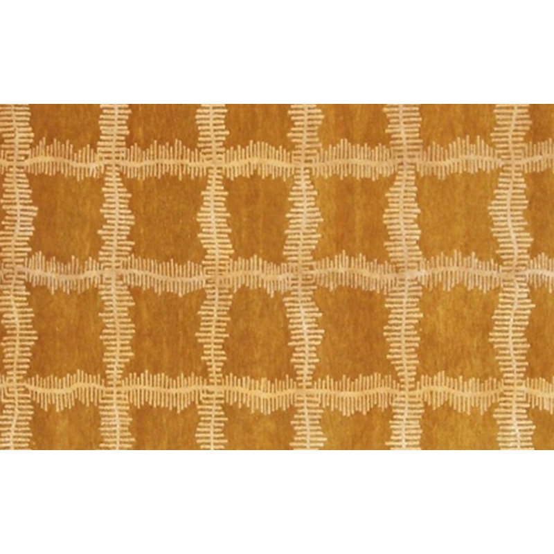 Tapis doré noué à la main de conception unique 9 pi x 12 pi Purva