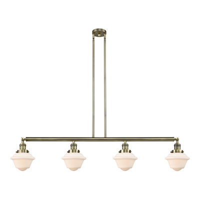 Oxford - 4 Light - 52 inch - Antique Brass - Stem Hung - Adjustable Island Light
