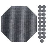 Ensemble de tapis intérieur / extérieur en polyester touffeté à la machine à motif géométrique himanshee noir