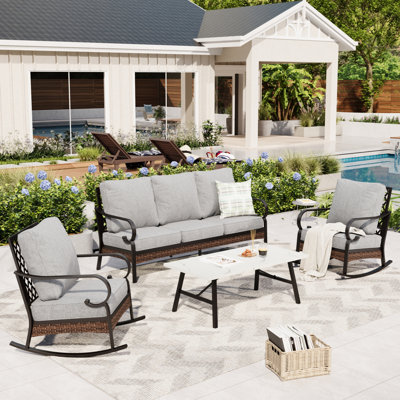 5-Person Sofa Seating Group With Rocking Lounge Chairs