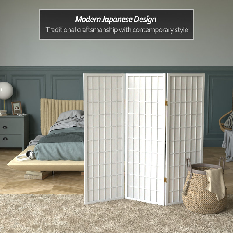 Écran court Shoji 50,75 "Alex, Blanc, 3 panneaux