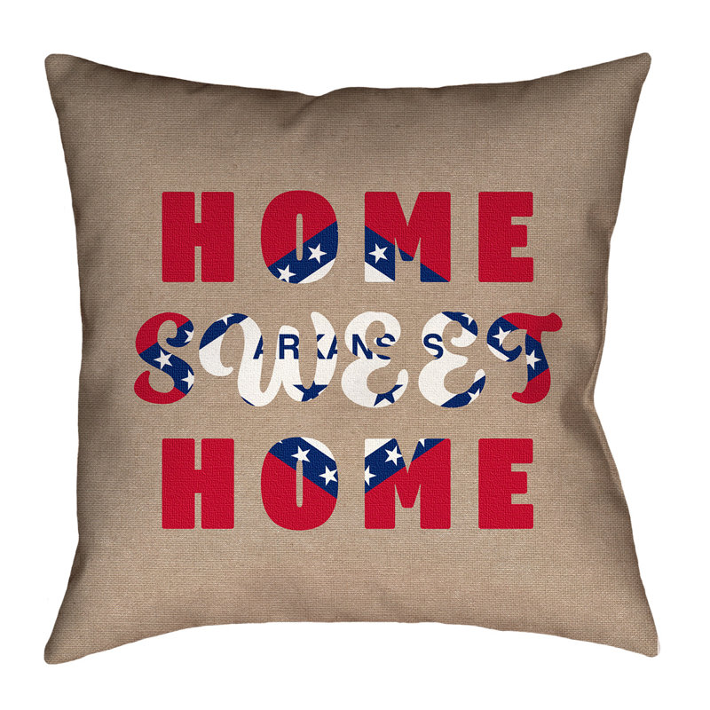 Coussin Katelyn Smith Home Sweet Arkansas, 20 po x 20 po, Polyester/mÃ©lange de polyester - utilisation extÃ