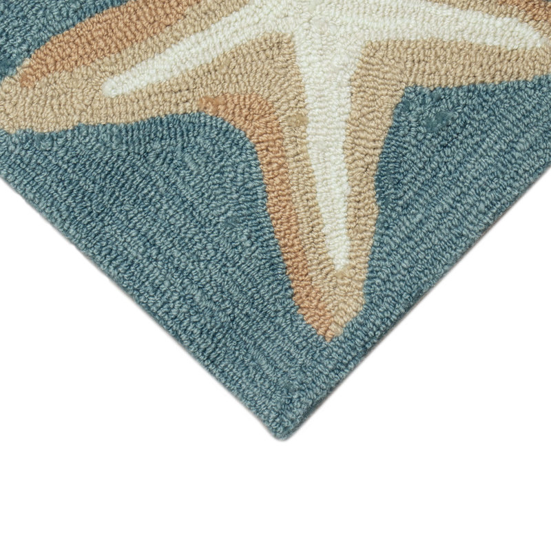 Tapis intérieur / extérieur touffeté à la main Vogt Aqua, Rectangulaire 2 pi 4 po x 3 pi 6 po